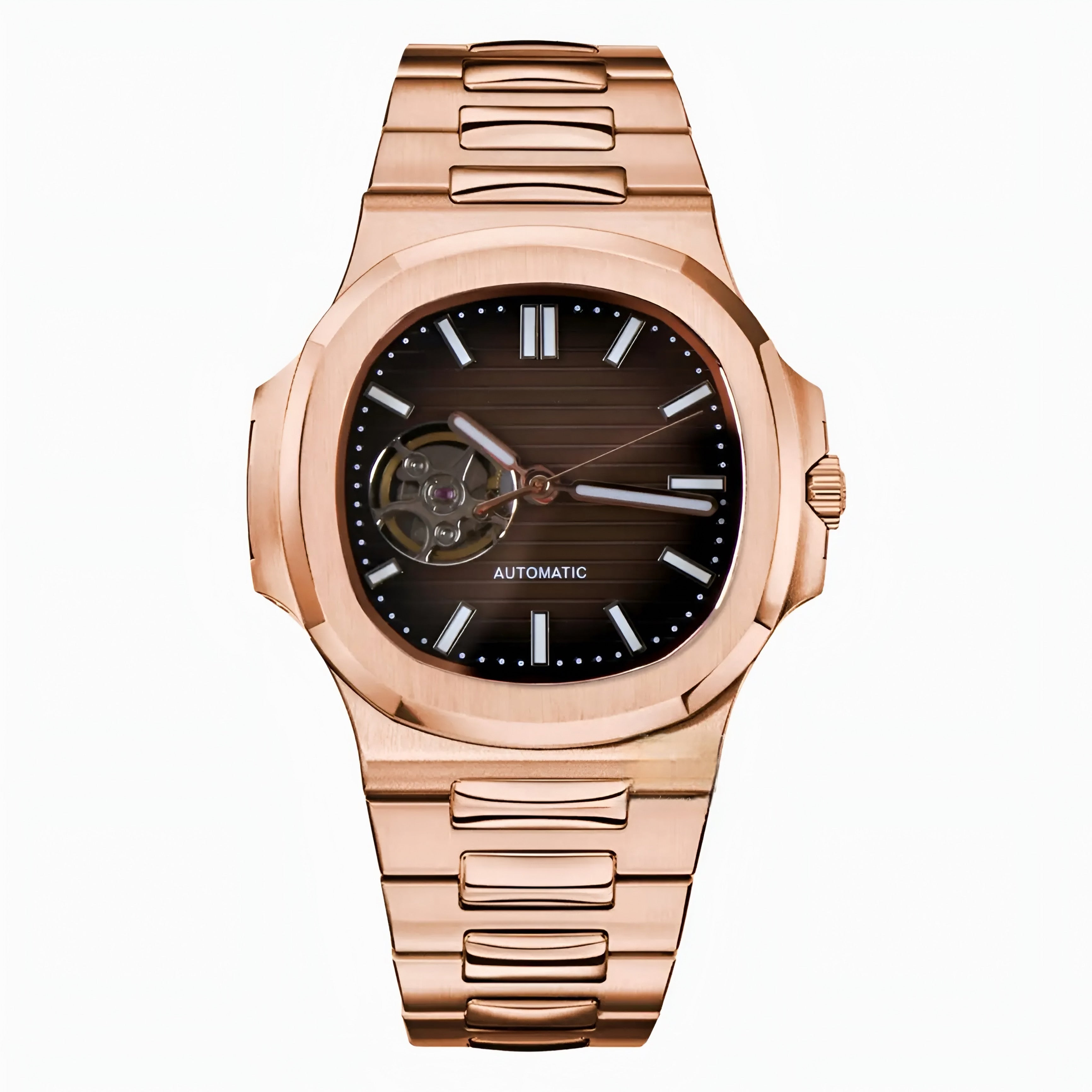 Nautilus Rose Gold Open Heart dial close-up