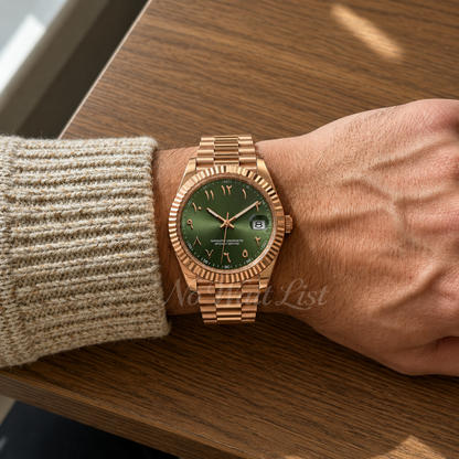 SeikoJust - Rose Gold Arabic Green